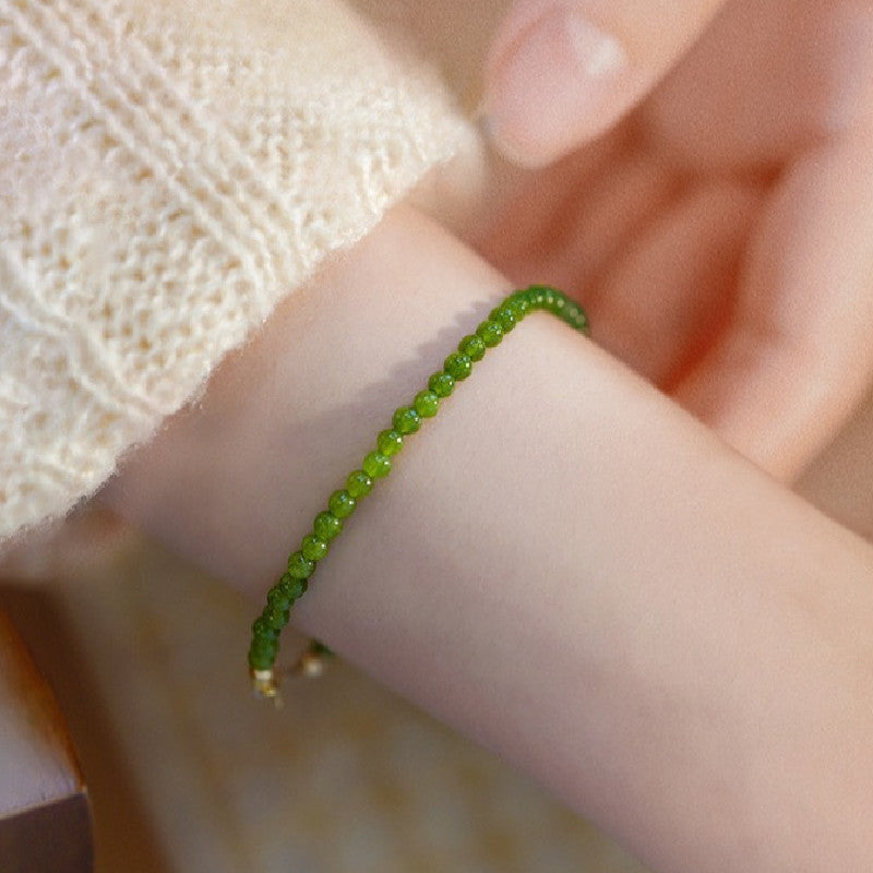 Pulsera de calcedonia retro en piedra natural