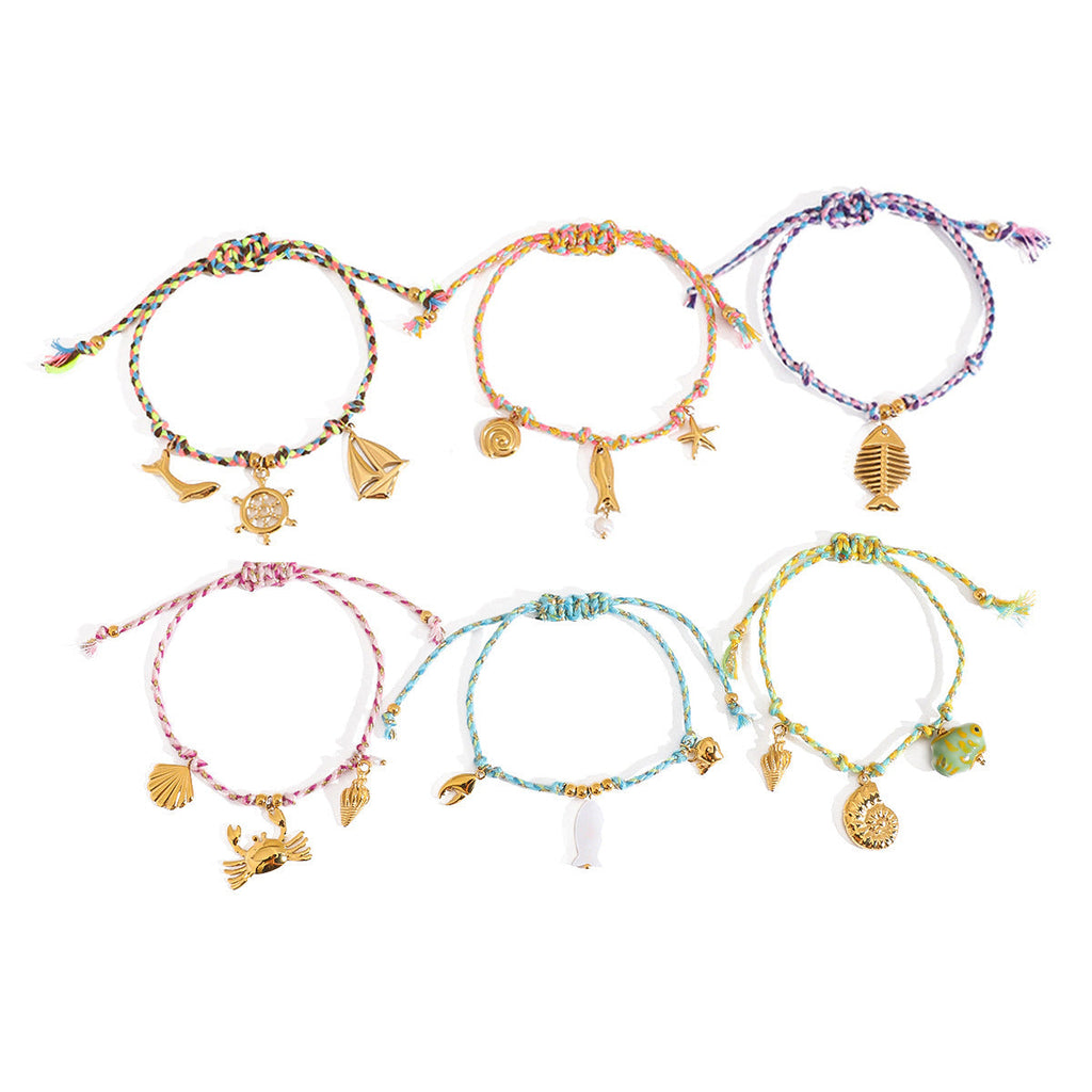 Pulseira Náutica em Corda Trançada com Aço Inoxidável