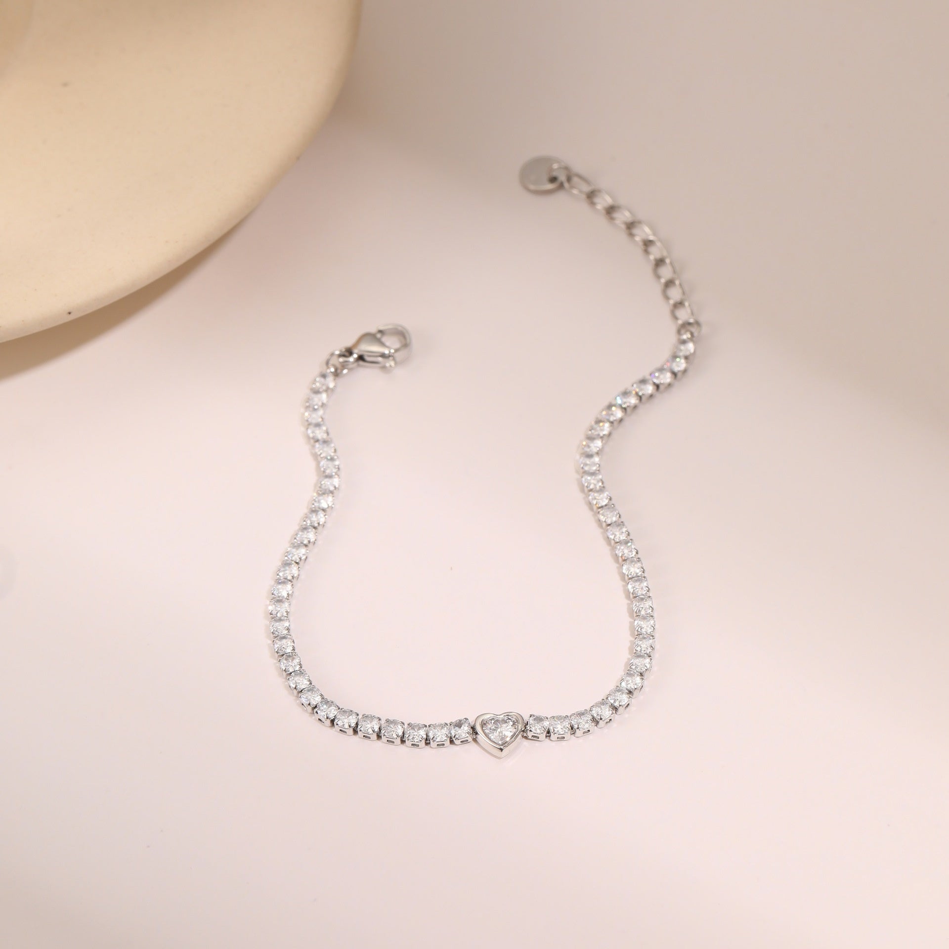 Pulsera de corazón de cristal