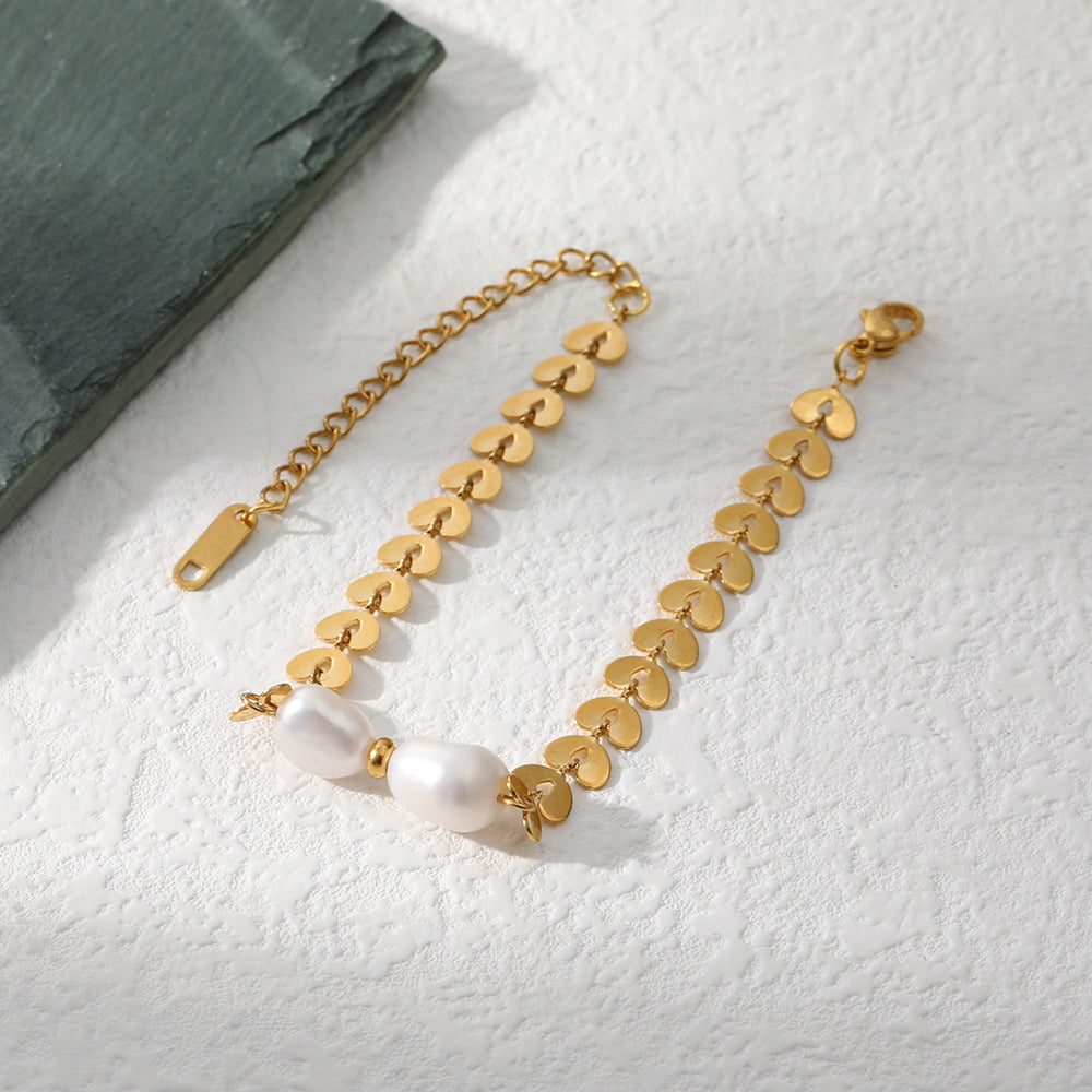 Stainless Steel Pearl Bracelet