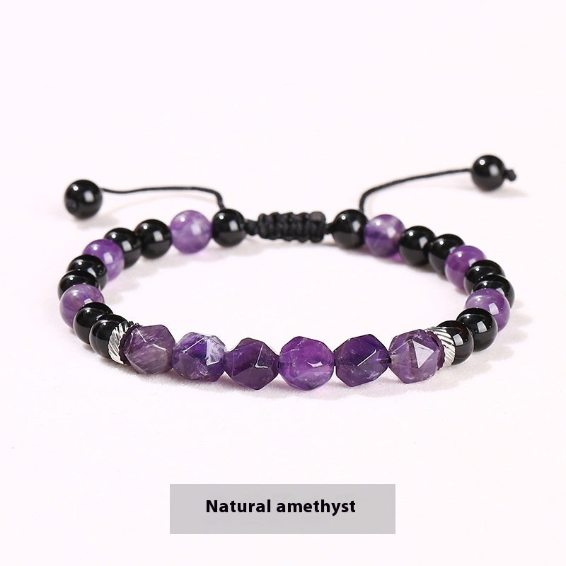 Bracelet with Diamond-Shaped Beads in Natural Stone