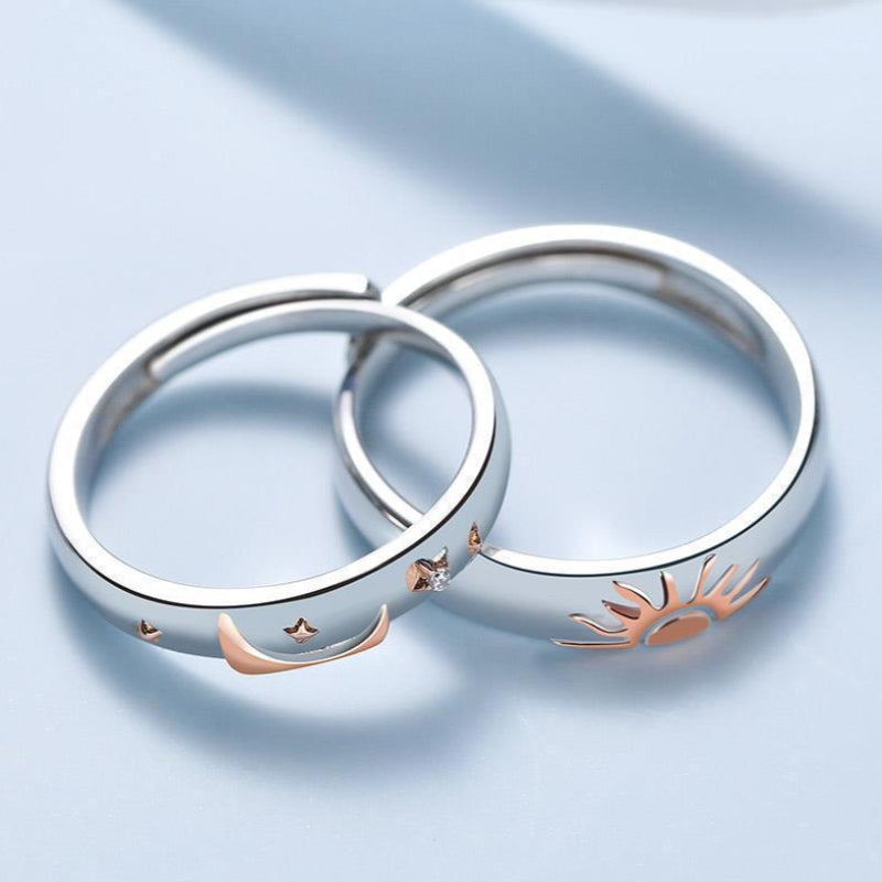 Anillo de pareja Sol y Luna