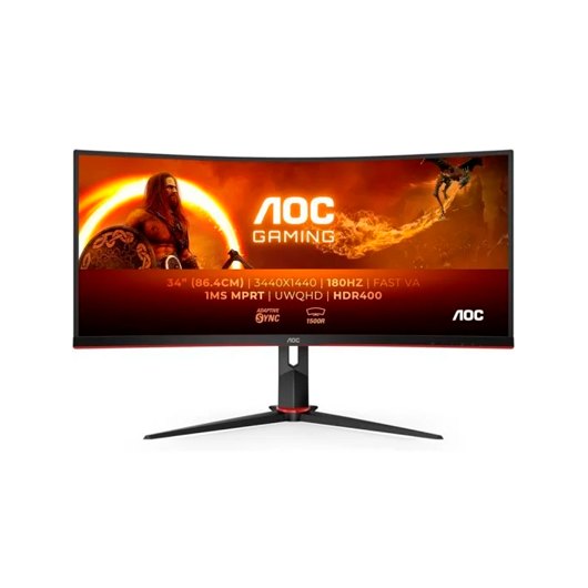 Montor Gaming Led 34 Aoc Curvo Cu34G2Xp/Bk Black