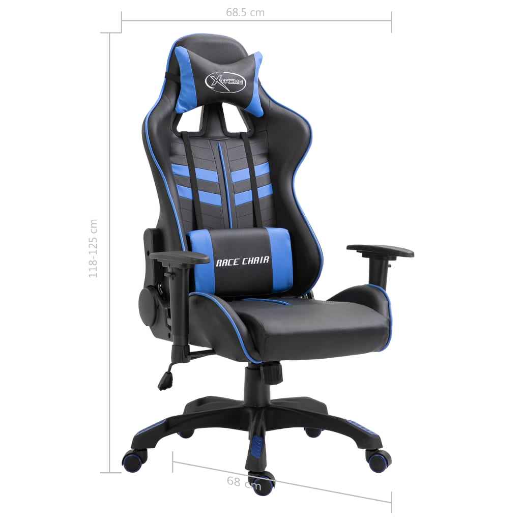 vidaXL Gaming Chair in Blue Faux Leather