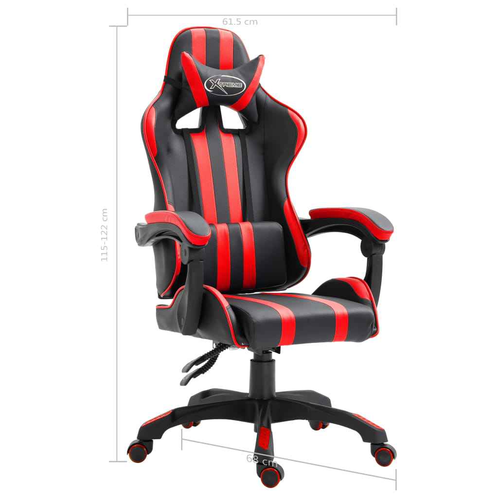 vidaXL Gaming Chair in Red Faux Leather