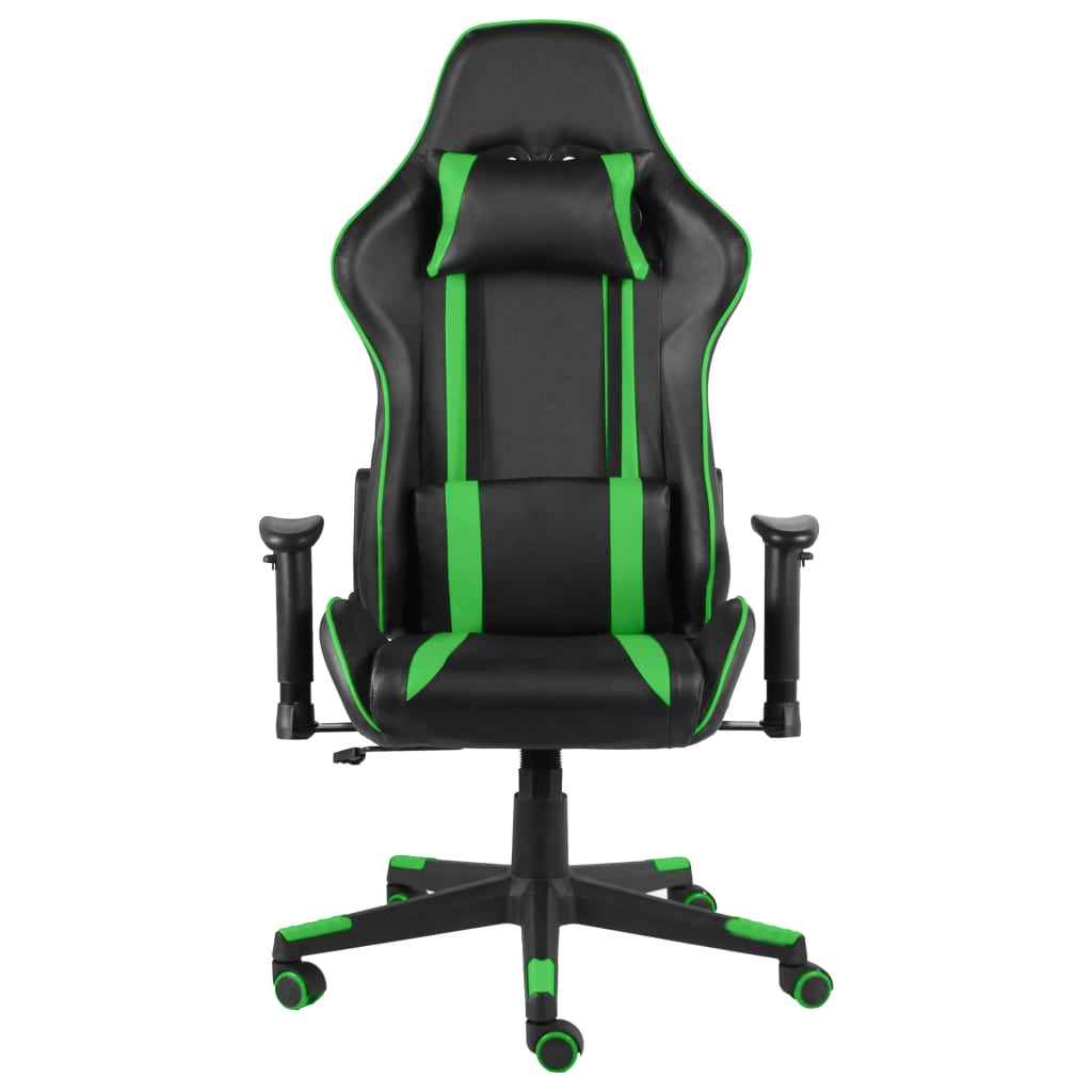 vidaXL Green PVC Swivel Gaming Chair