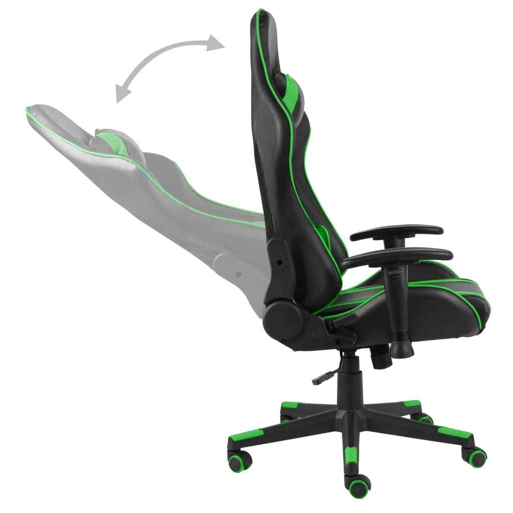 vidaXL Green PVC Swivel Gaming Chair