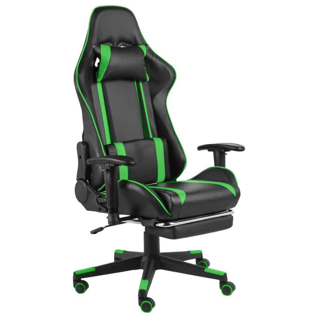 vidaXL Green PVC Swivel Gaming Chair