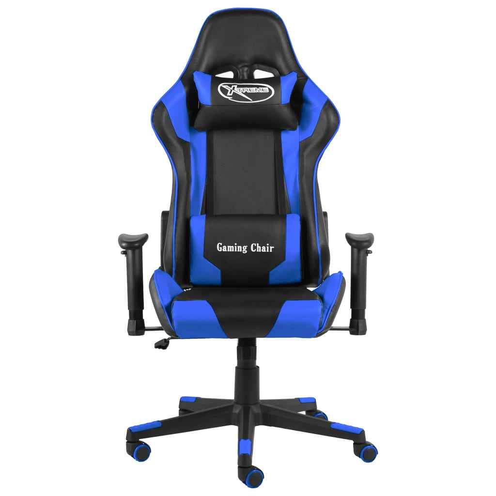 vidaXL Blue PVC Swivel Gaming Chair