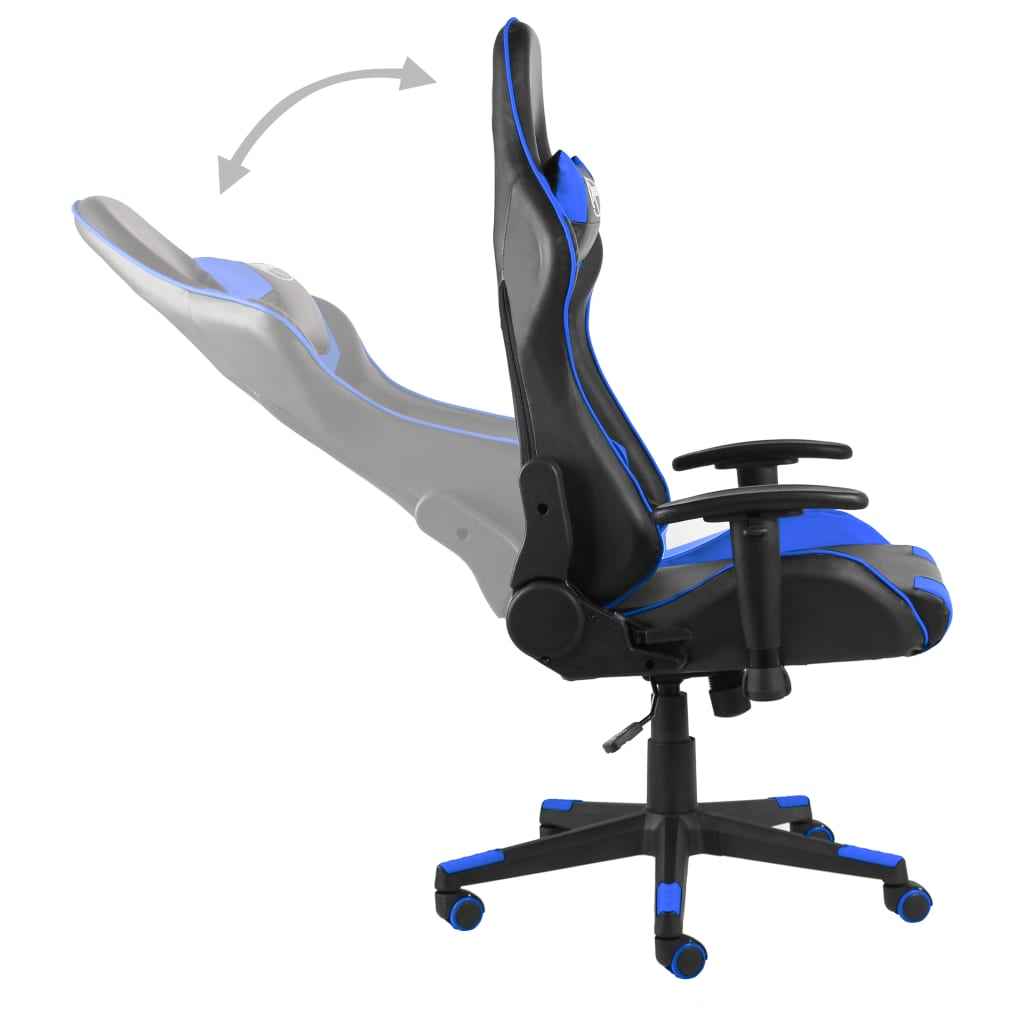 vidaXL Blue PVC Swivel Gaming Chair