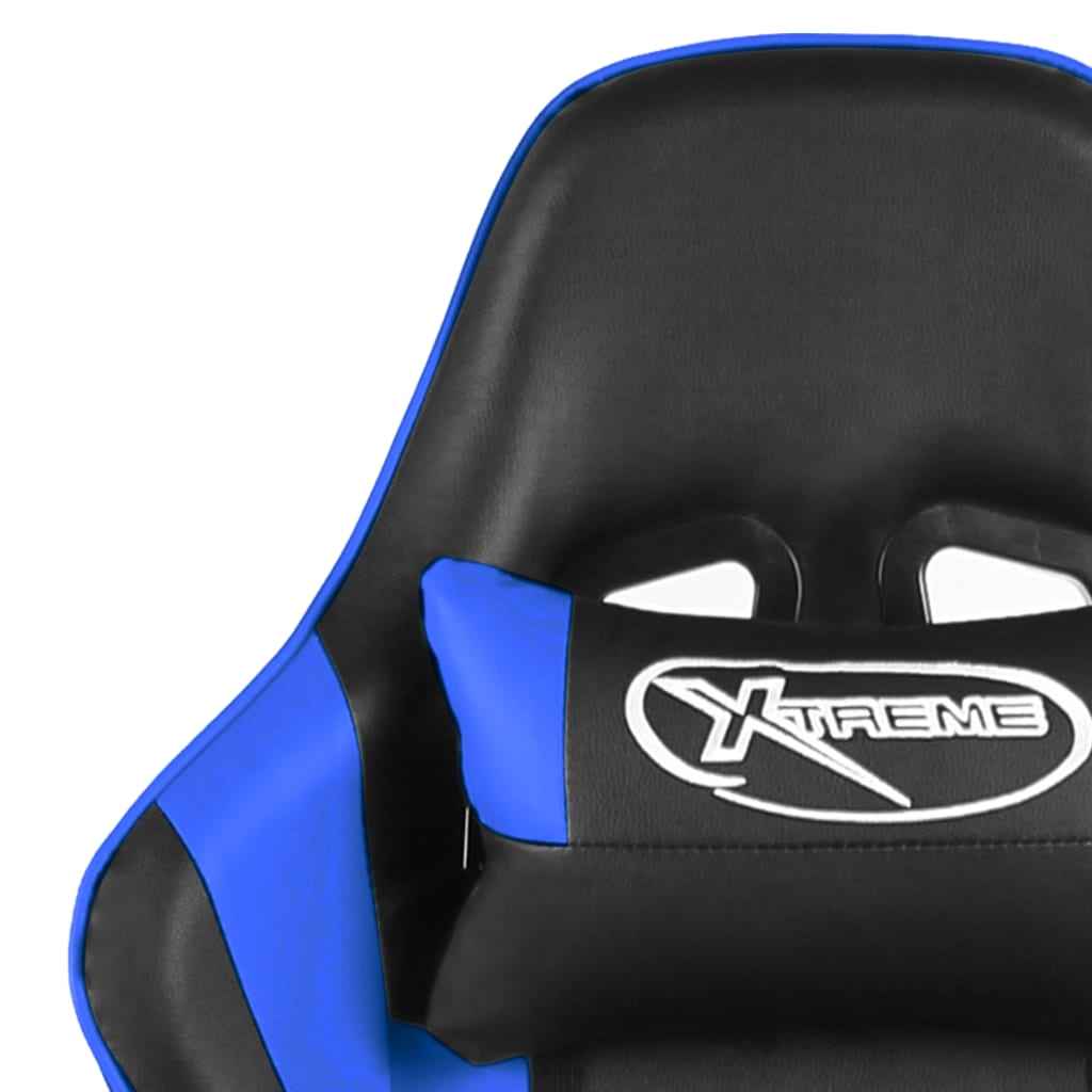 vidaXL Blue PVC Swivel Gaming Chair