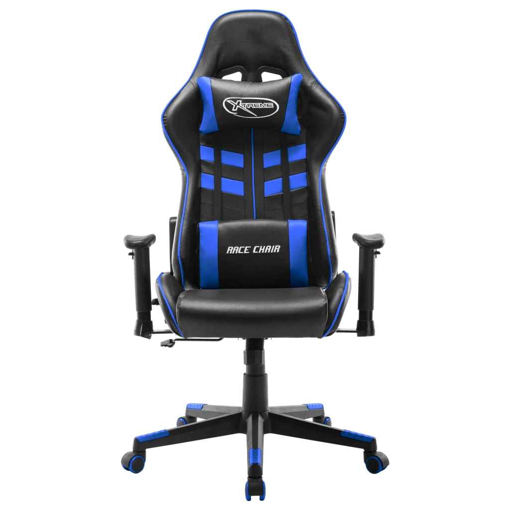 vidaXL Gaming Chair in Black and Blue Faux Leather