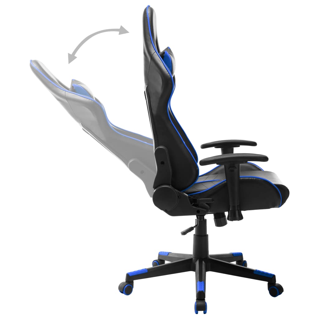vidaXL Gaming Chair in Black and Blue Faux Leather