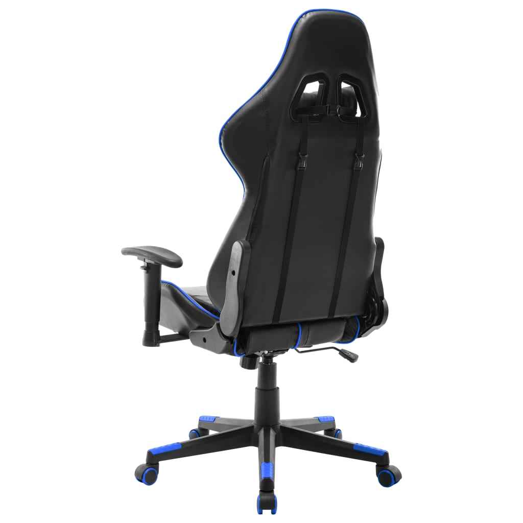 vidaXL Gaming Chair in Black and Blue Faux Leather