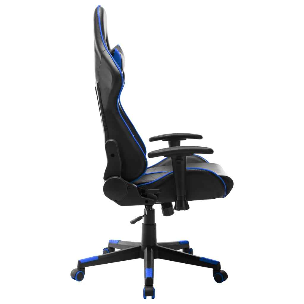 vidaXL Gaming Chair in Black and Blue Faux Leather