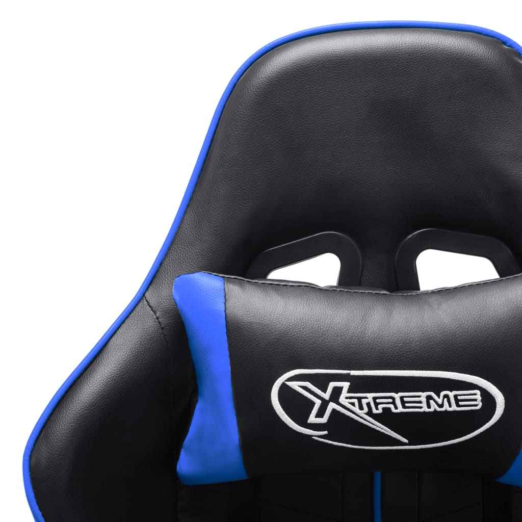 vidaXL Gaming Chair in Black and Blue Faux Leather