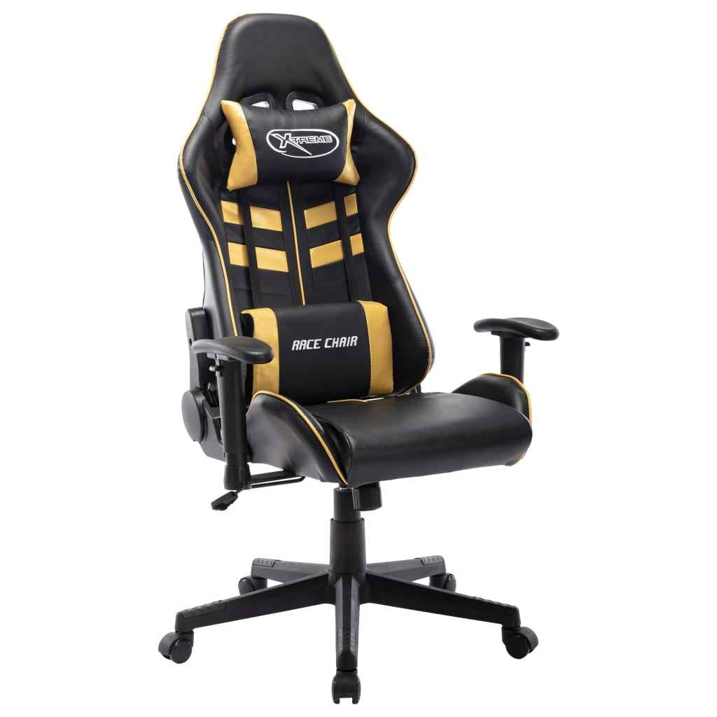 vidaXL Gaming Chair in Black and Blue Faux Leather