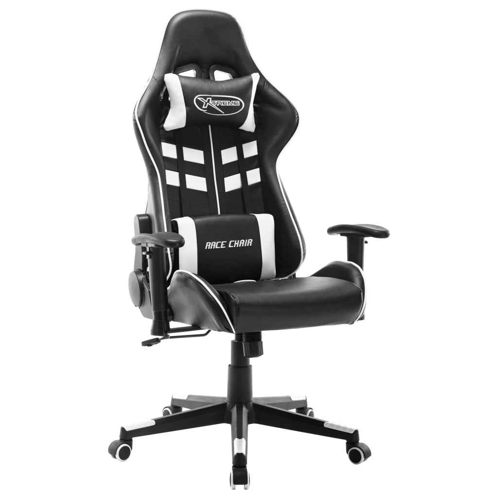 vidaXL Gaming Chair in Black and Blue Faux Leather