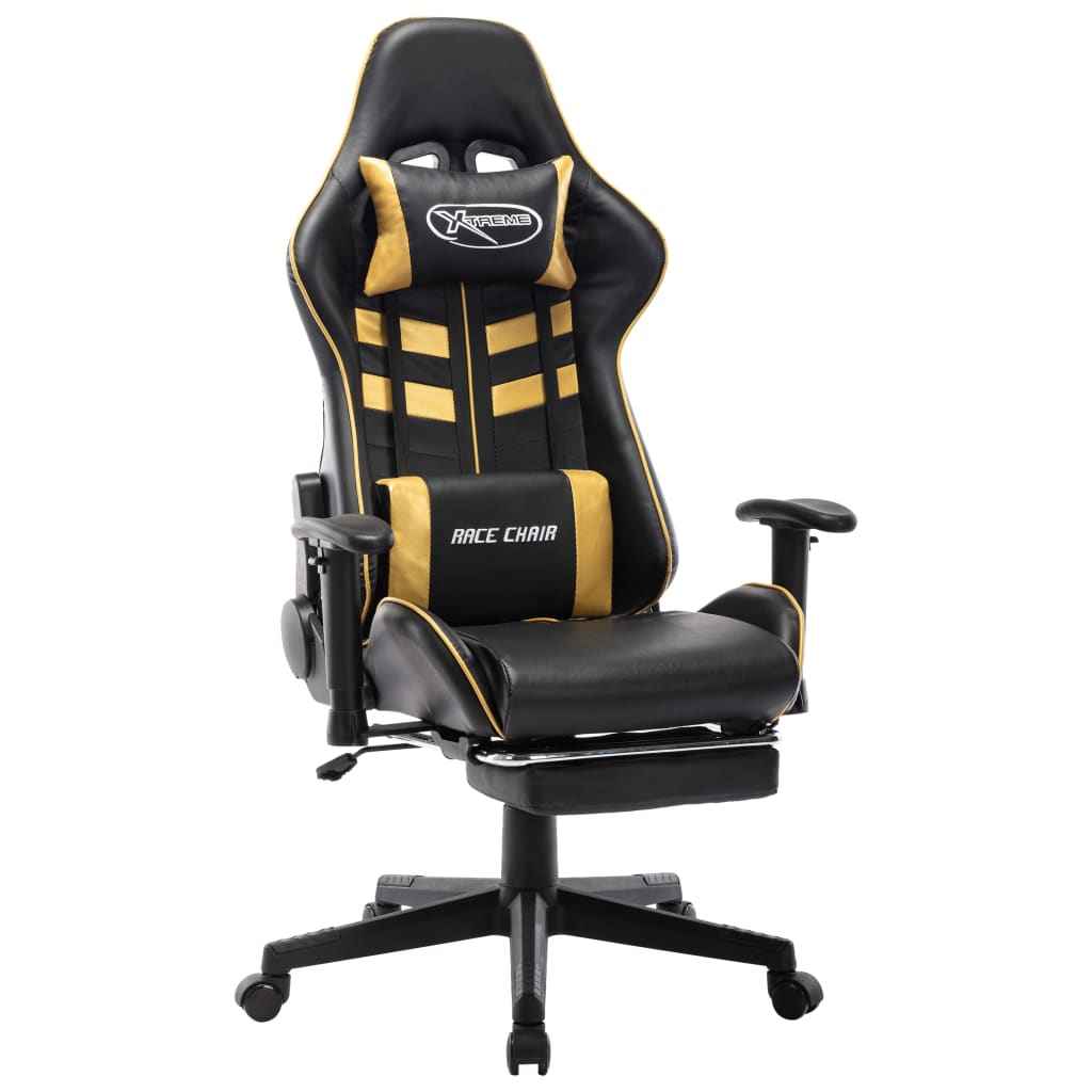 vidaXL Gaming Chair in Black and Blue Faux Leather