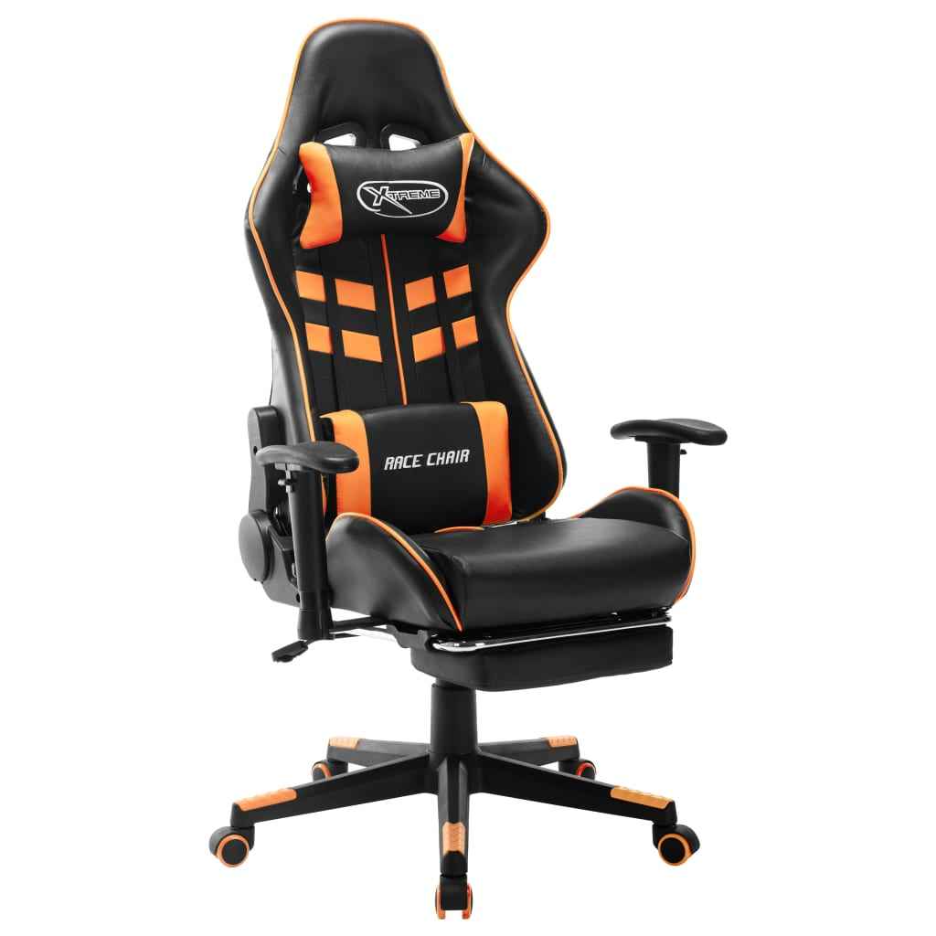 vidaXL Gaming Chair in Black and Blue Faux Leather