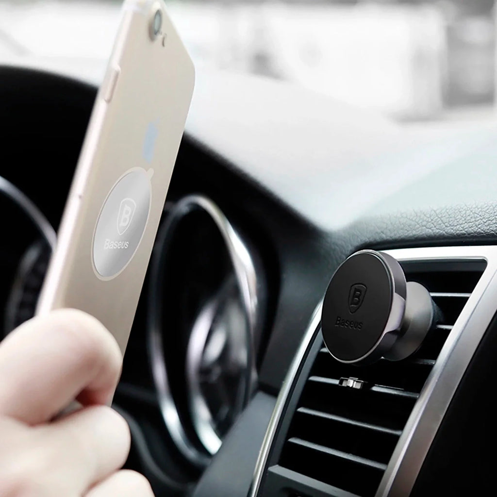 Suporte Magnético Preto para Ventoinha do Carro Baseus / Íman para Smartphone incluído