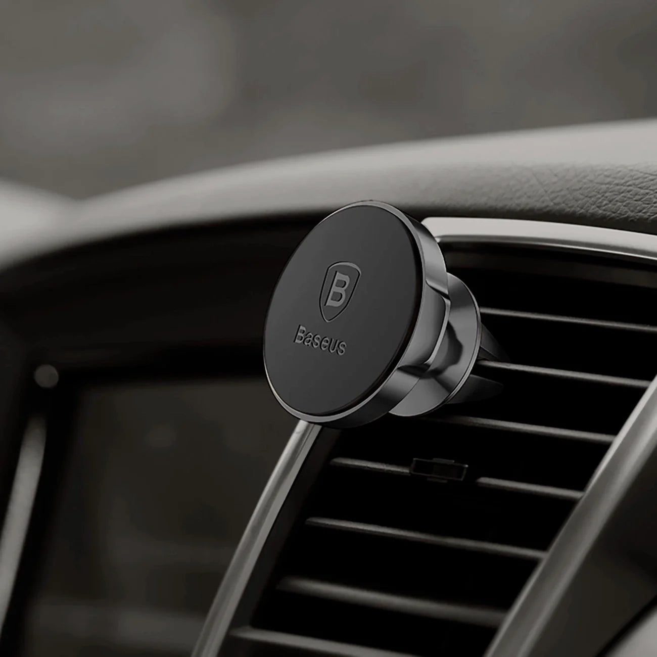 Suporte Magnético Preto para Ventoinha do Carro Baseus / Íman para Smartphone incluído