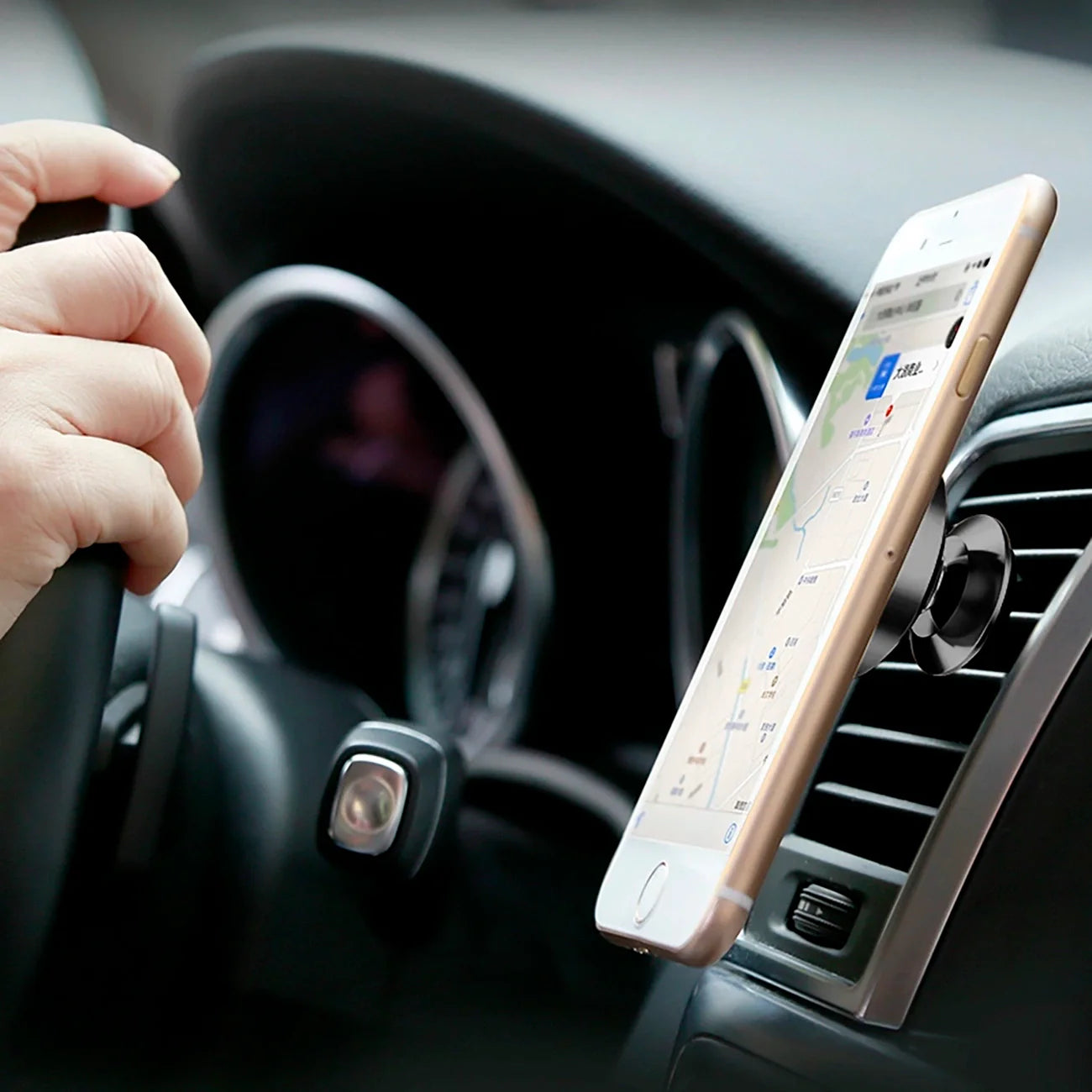 Suporte Magnético Preto para Ventoinha do Carro Baseus / Íman para Smartphone incluído