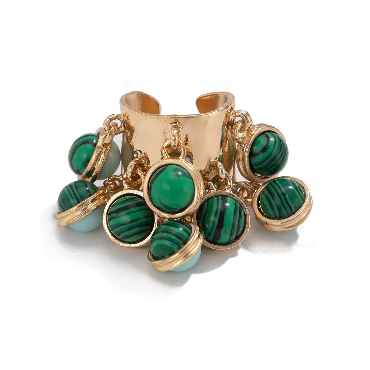 Anillo de borla con piedra natural