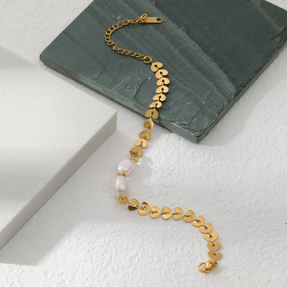 Stainless Steel Pearl Bracelet