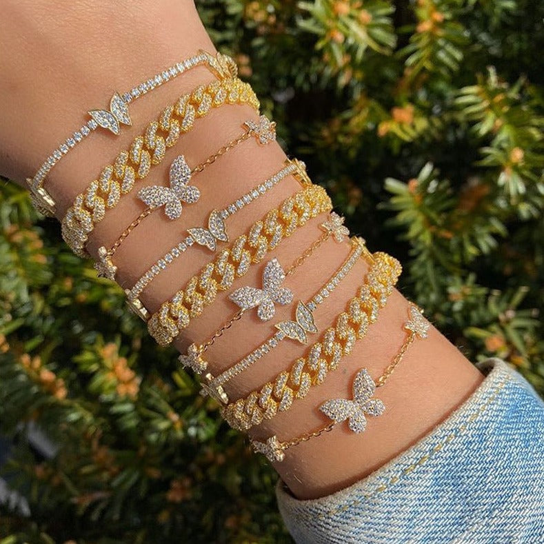 Pulseira Butterfly com Zircônia Cúbica