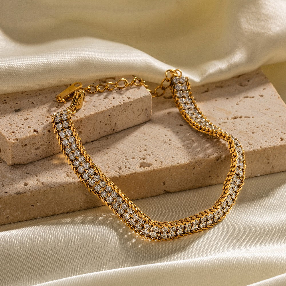 Pulseira Dupla Camada em Aço Inoxidável