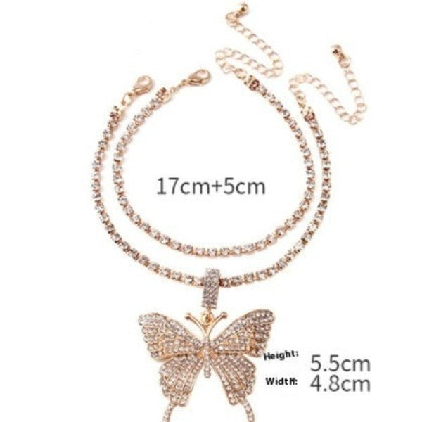 Butterfly bracelet with cubic zirconia.