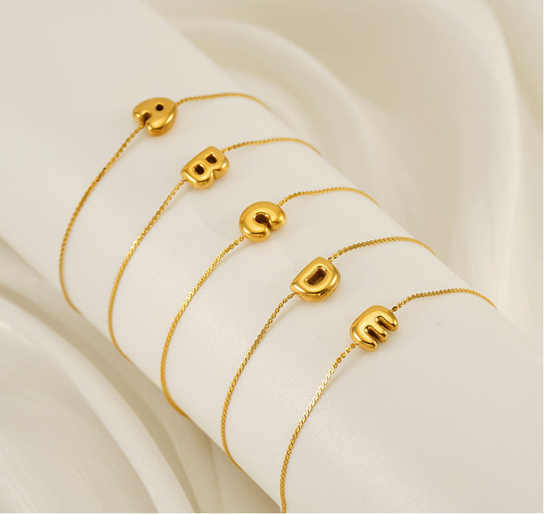 Pulseira Letra em Aço Inoxidável