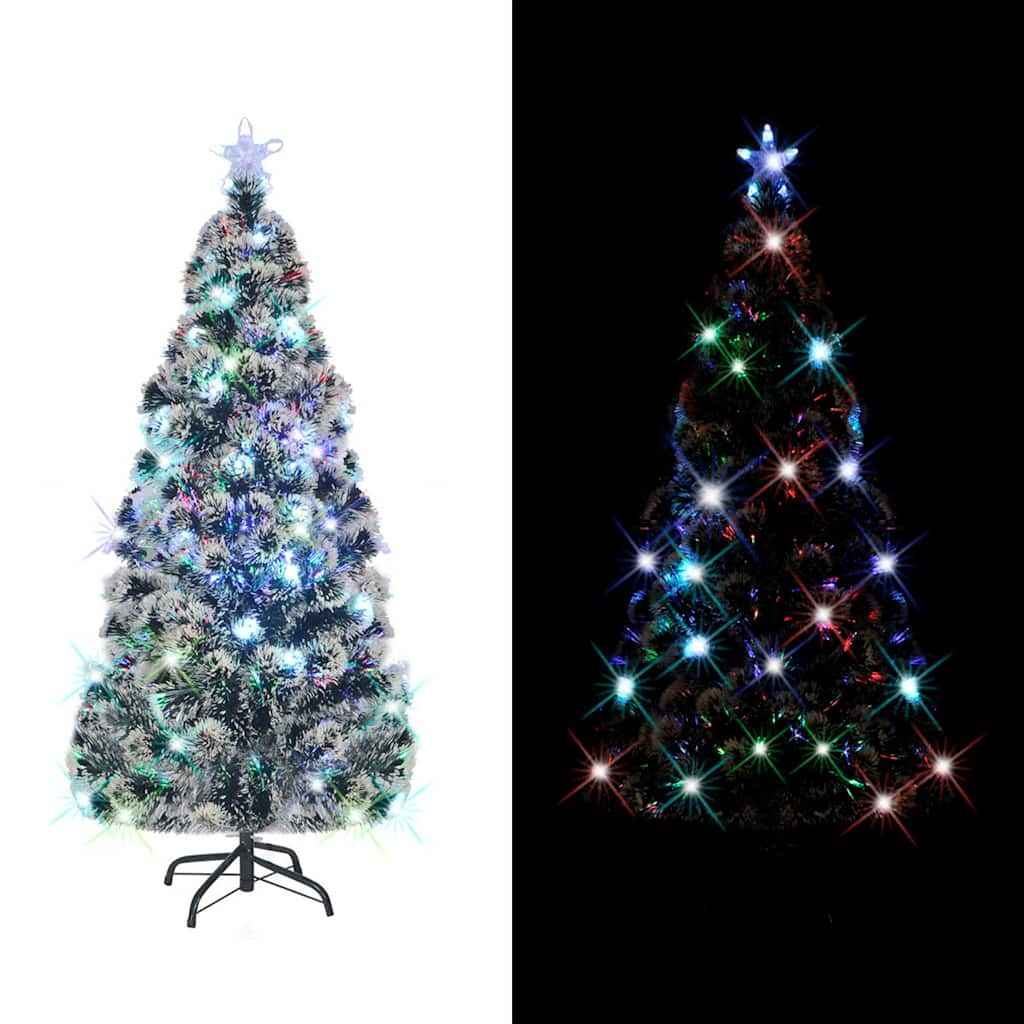 vidaXL Pre-lit Christmas Tree with Stand and LED 150 cm Fiber Optic