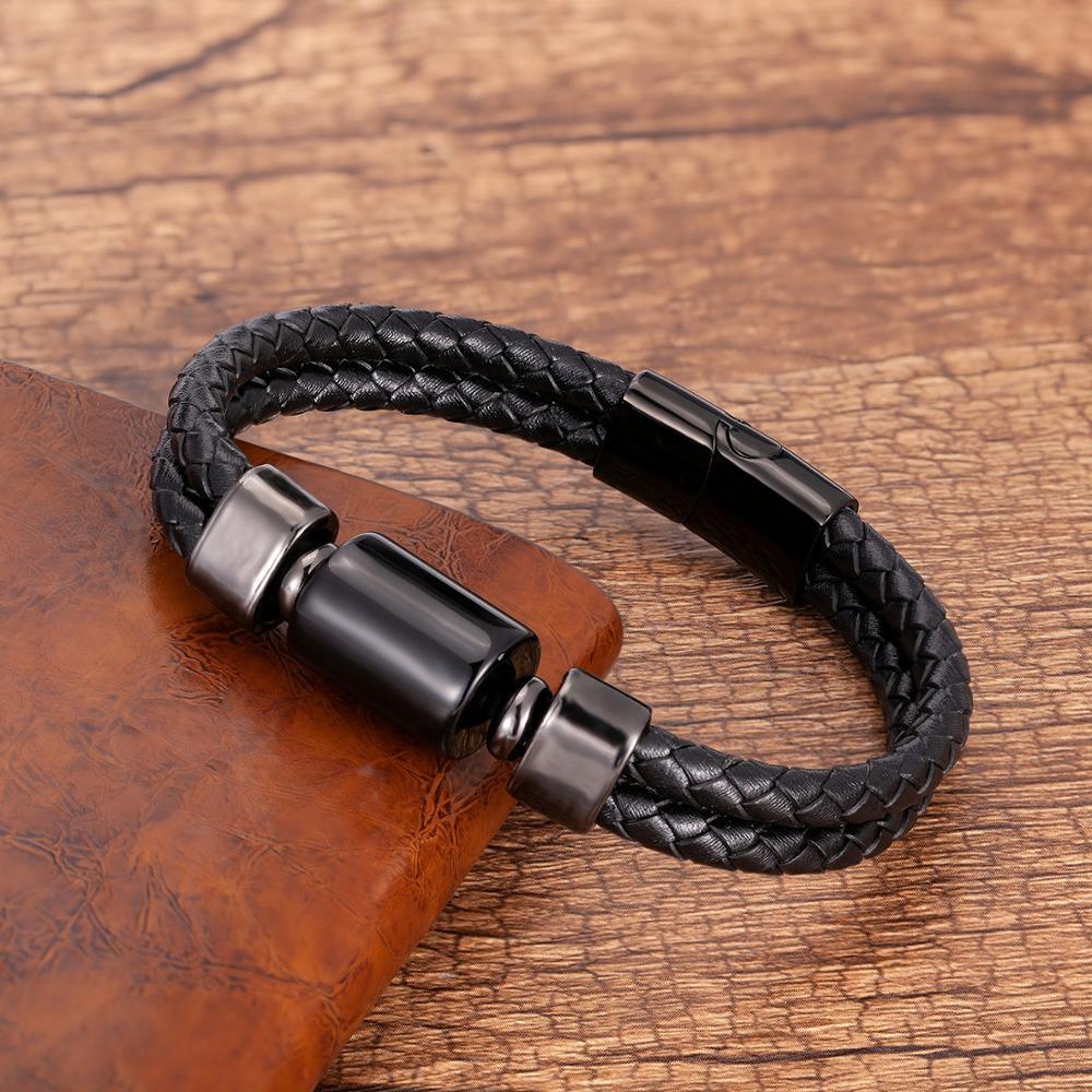 Leather and Natural Stone Bracelet