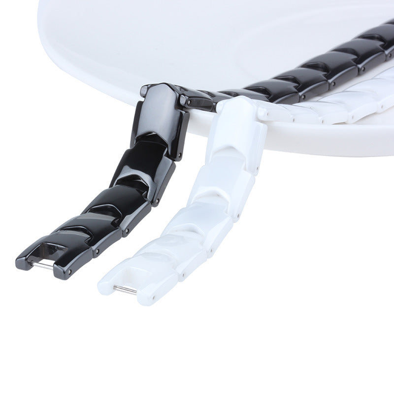 Pulsera magnética en acero inoxidable y cerámica.