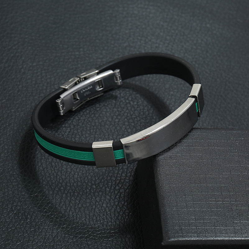 Pulseira em Silicone e Aço Inoxidável