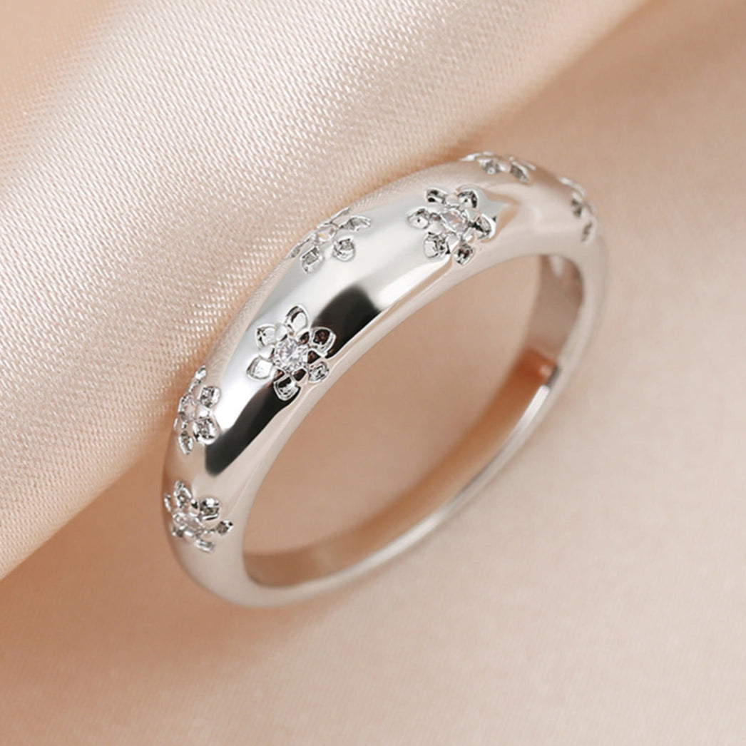 Bloom Ring with Cubic Zirconia