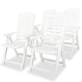 vidaXL Cadeiras de jardim reclináveis 4 pcs plástico branco