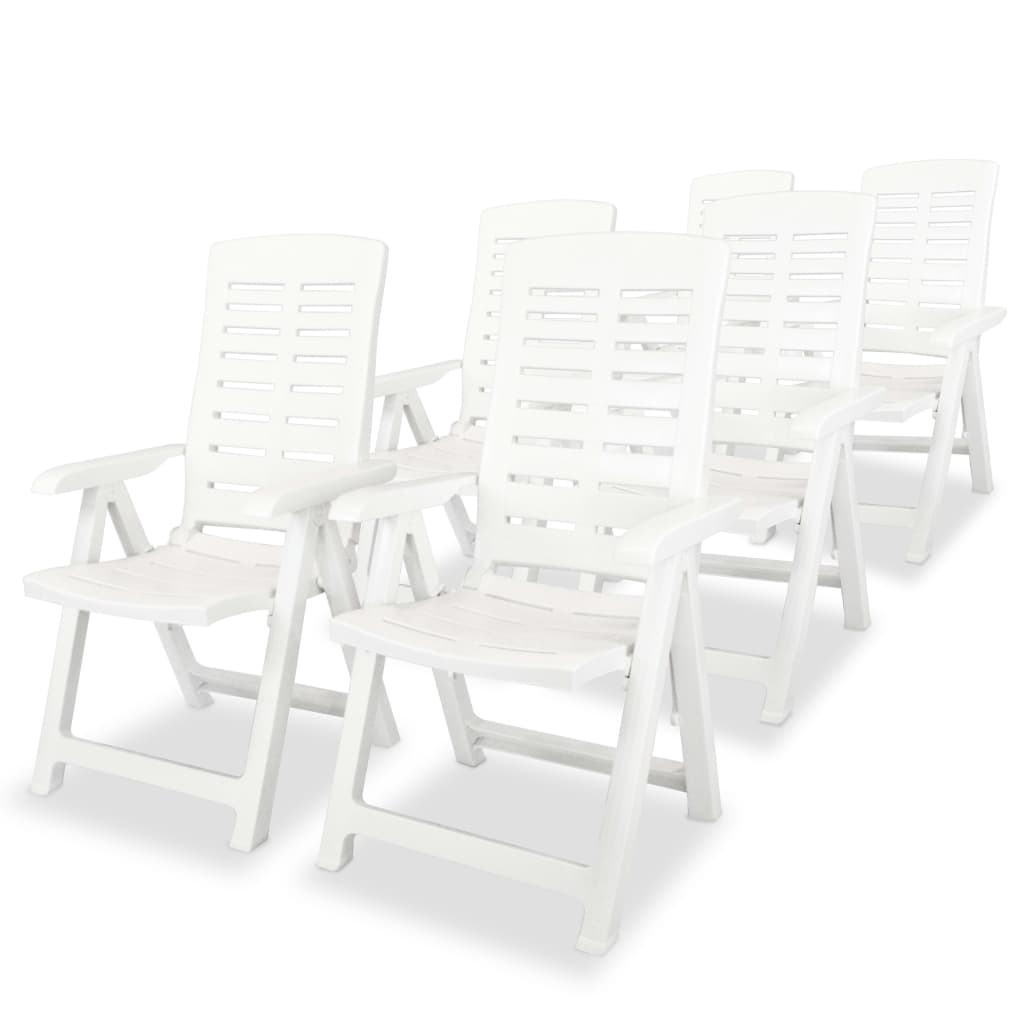 vidaXL Cadeiras de jardim reclináveis 4 pcs plástico branco