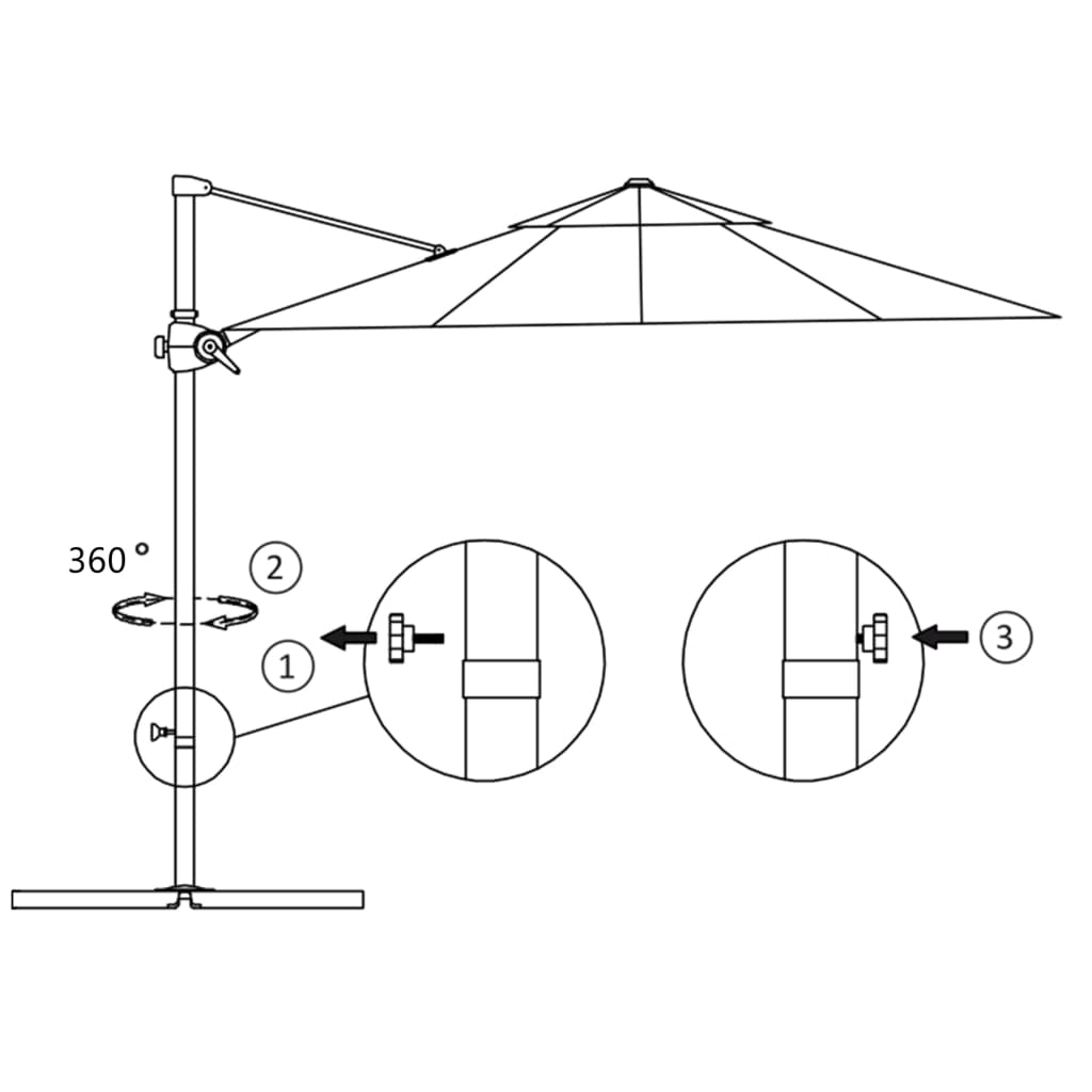 vidaXL Guarda-sol de jardim com base portátil verde