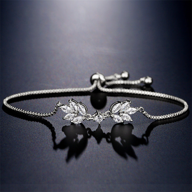 Pulseira Lux Leaf com Zircónias