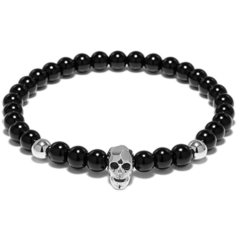 Pulseira Skull em Pedra Natural