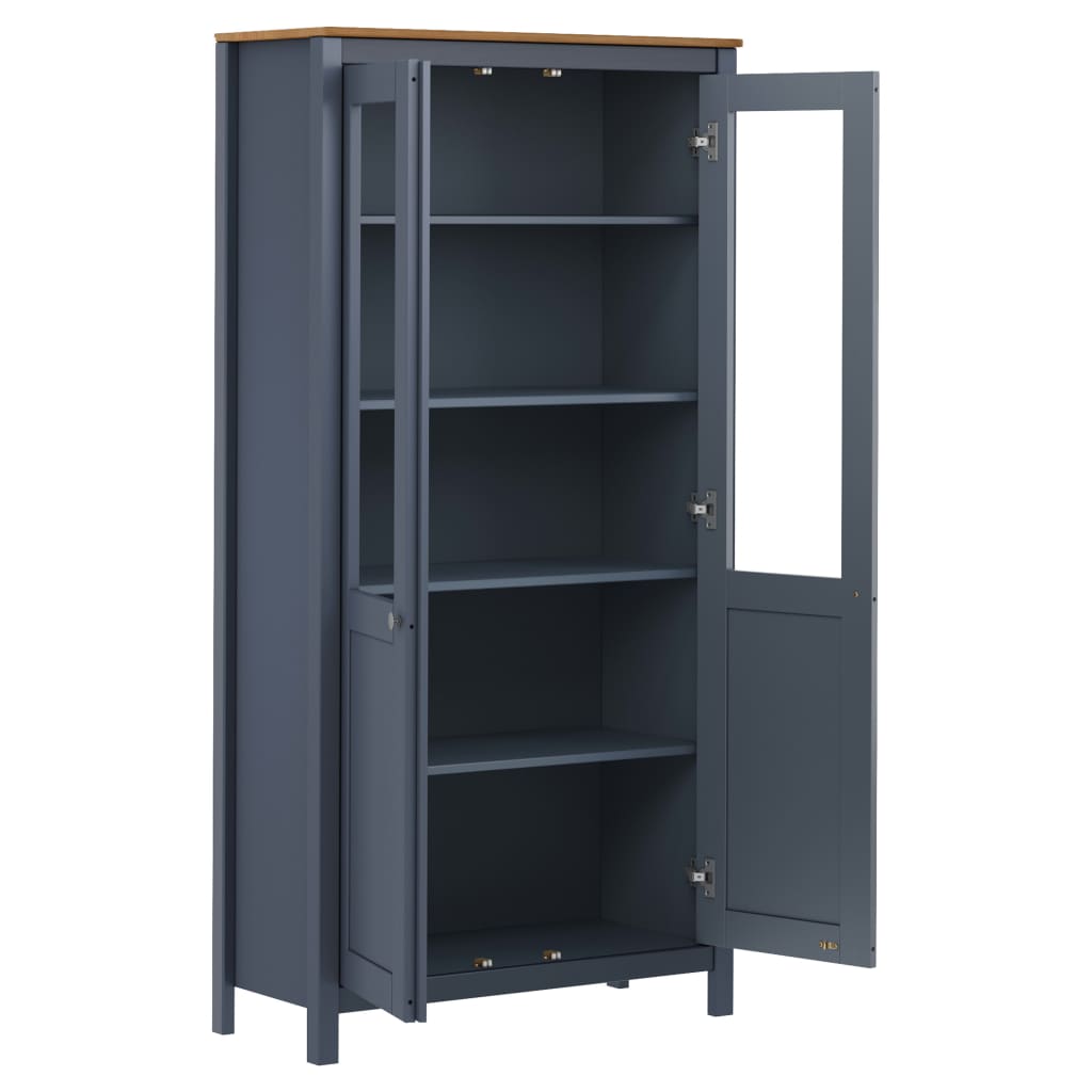 vidaXL Móvel alto Hill 85x37x170,5 cm pinho maciço cinzento