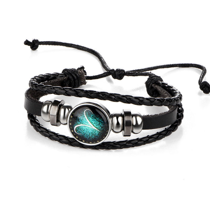 Pulseira Zodíaco de Couro