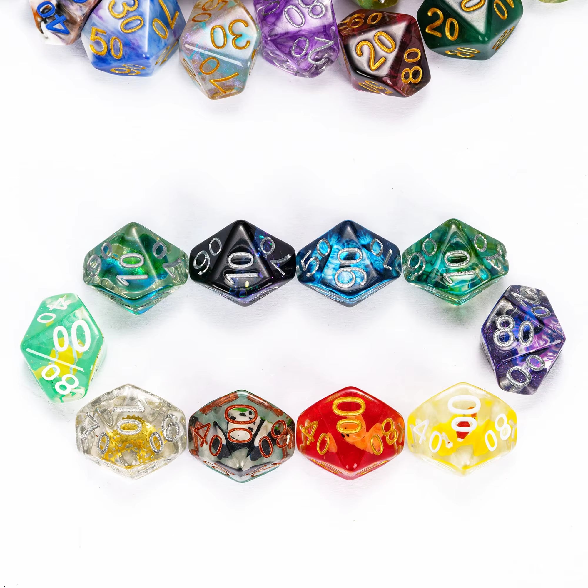 7Pcs/Set DND Random Color Dice Bulk D4 D6 D8 D10 D% D12 D20 Polyhedral Dice for Role Playing Board Games D&D Tabletop RPG