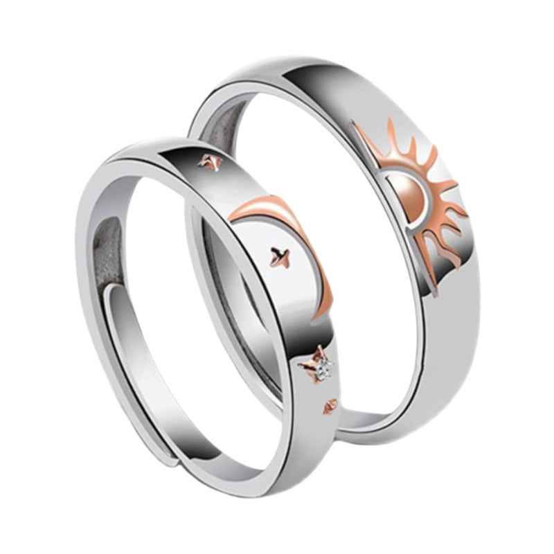 Anillo de pareja Sol y Luna
