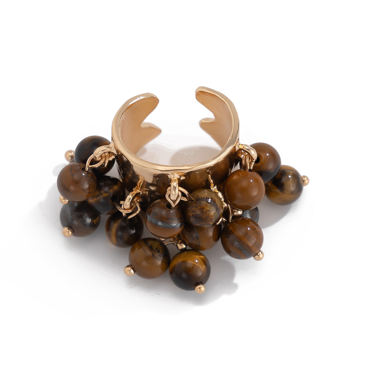 Anillo de borla con piedra natural