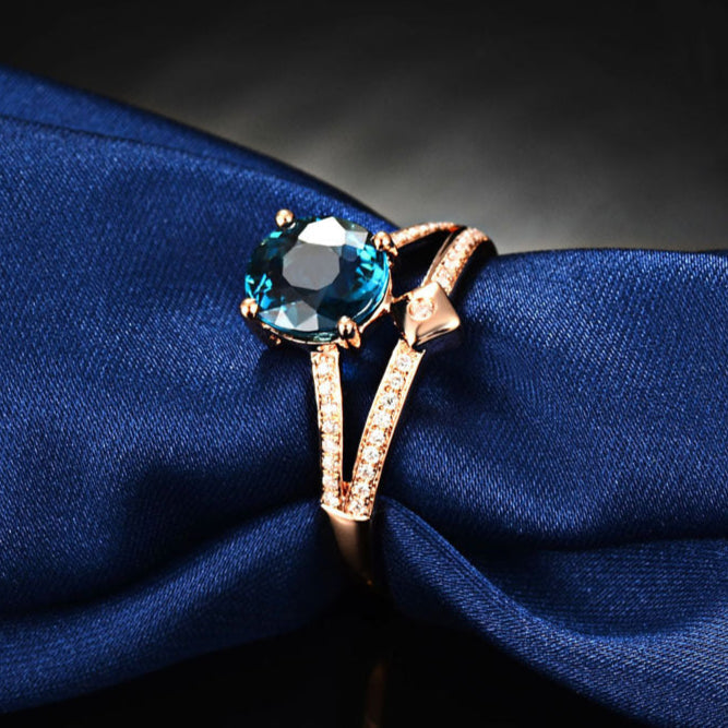 Anel Aurora com Turmalina e Brilho Pavé