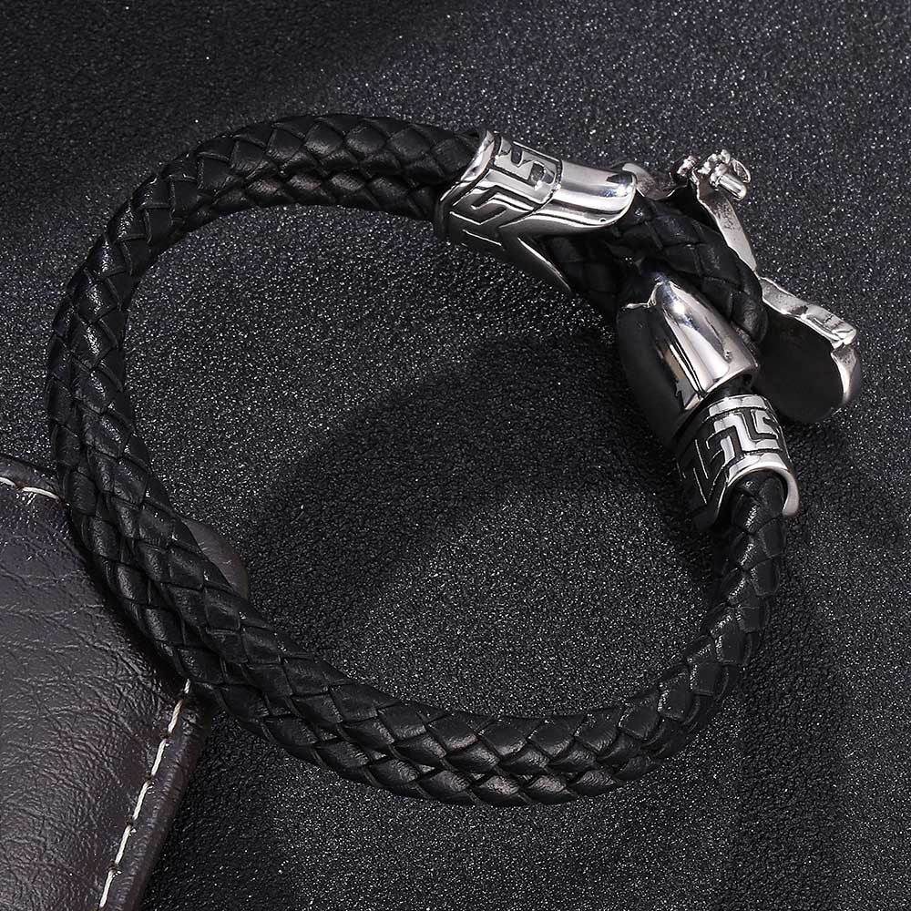 Leather and Stainless Steel Bracelet